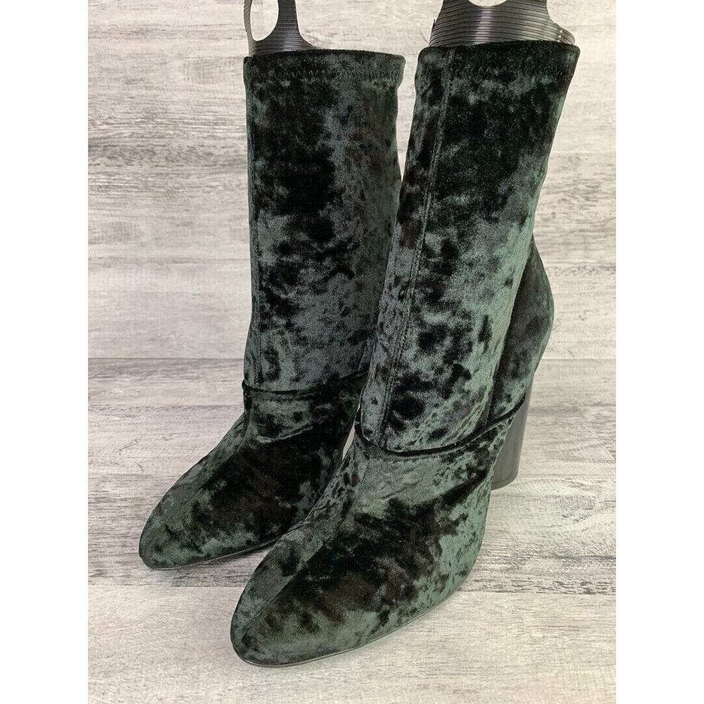3.1 Phillip Lim Womens Size 10 Black Velvet Ankle Boots With Chunky Heel